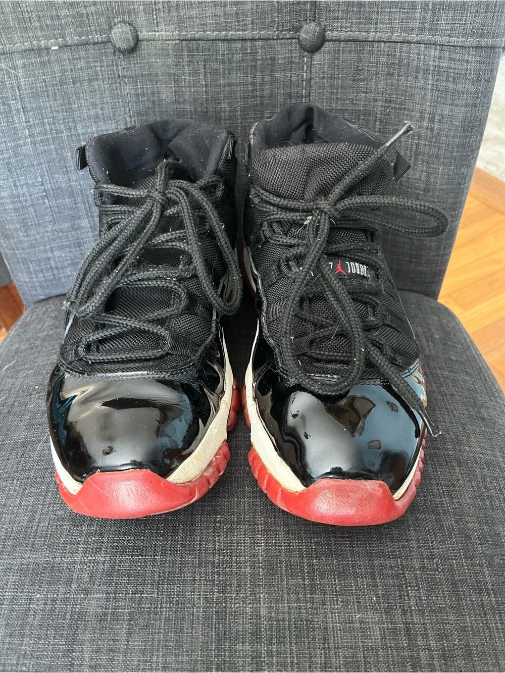 Nike Air Jordan 11 Retro "Bred" sneakers.